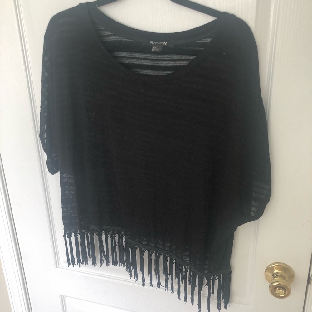 Sheer fringe top